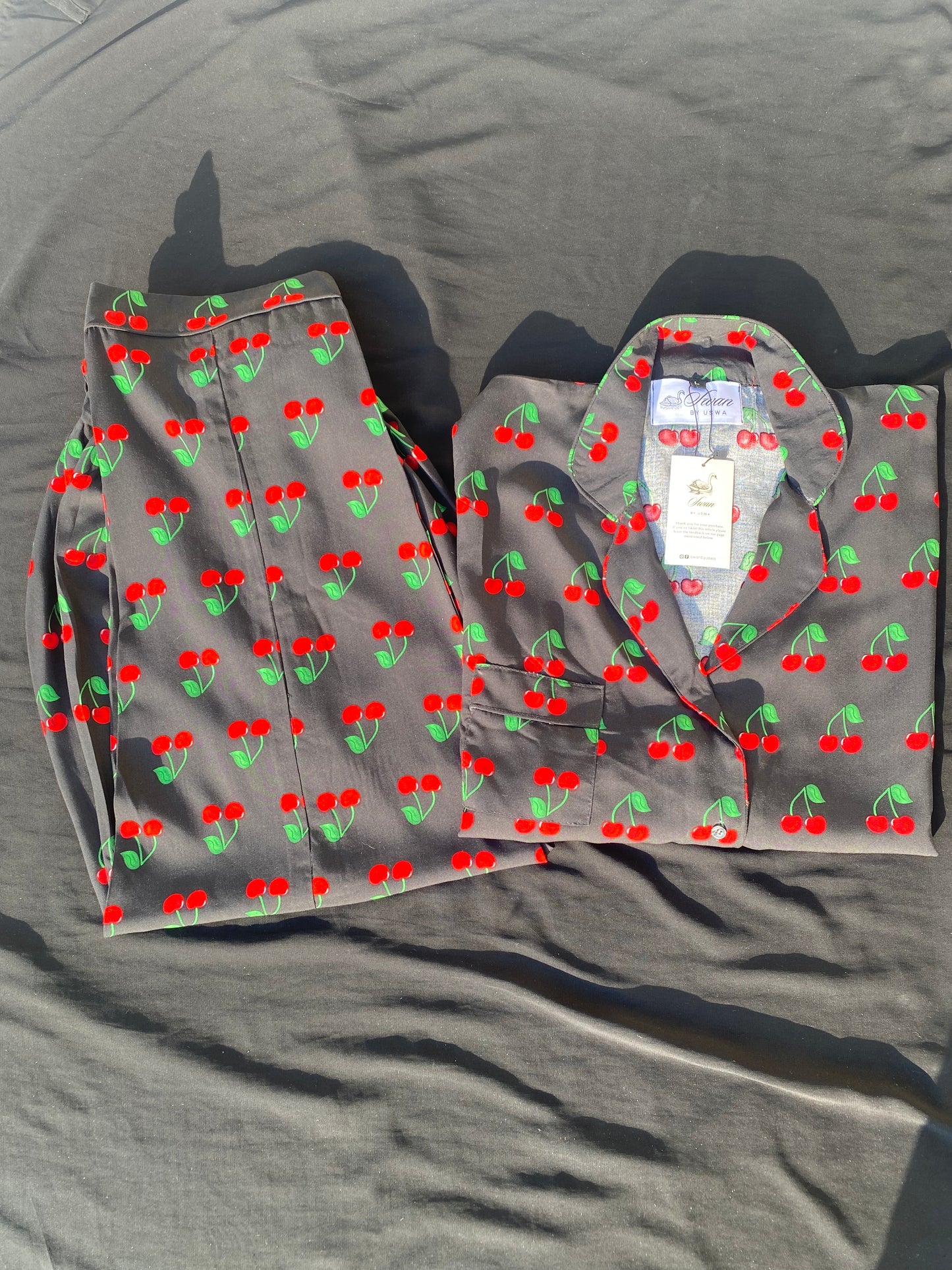Black with Red Cherry PJ